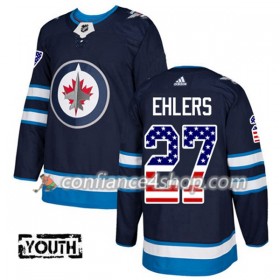 Adidas Maillot de Hockey Winnipeg Jets Nikolaj Ehlers 27 2017-2018 Bleu Marine USA Flag Fashion Authentic - Enfant